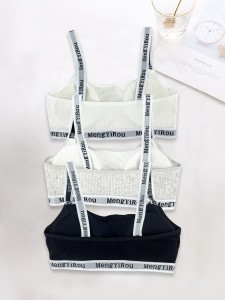 Girls 3pcs Letter Tape Bralette