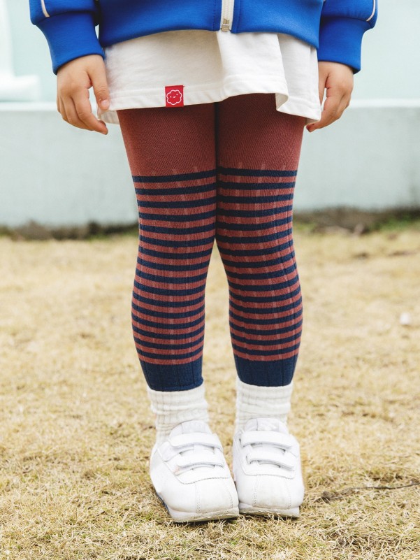 Girls Striped Print Leggings