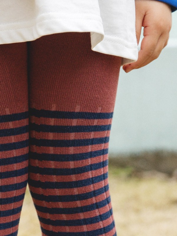 Girls Striped Print Leggings
