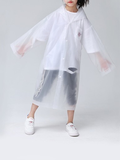 1pc Plain Hooded Kids Raincoat