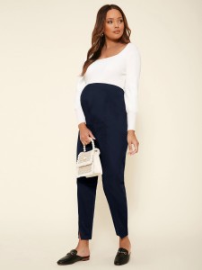 SHEIN Maternity Split Hem Solid Pants