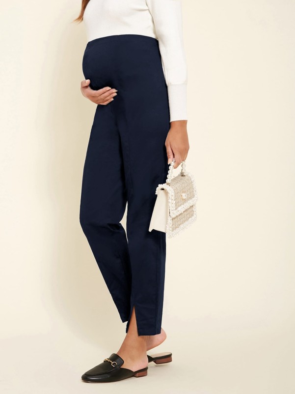 SHEIN Maternity Split Hem Solid Pants