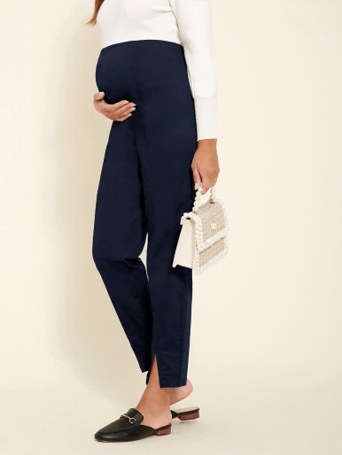 SHEIN Maternity Split Hem Solid Pants