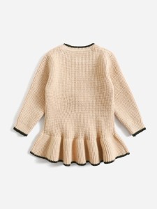 Baby Bow Decor Ruffle Hem Sweater