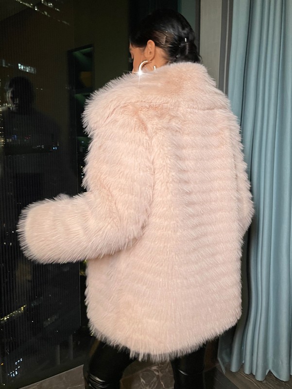 Open Front Fuzzy Coat