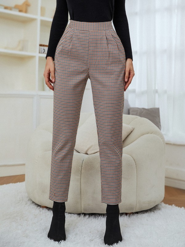 Plaid Tailored Pants