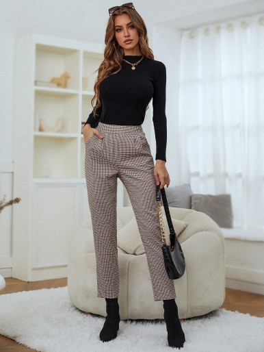 Plaid Tailored Pants