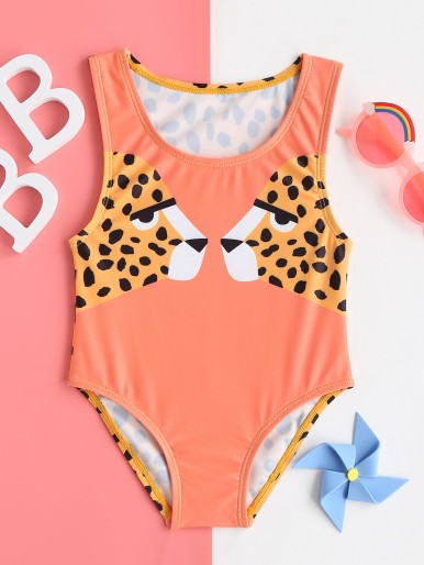 Baby Girl Leopard One Piece Swimsuit