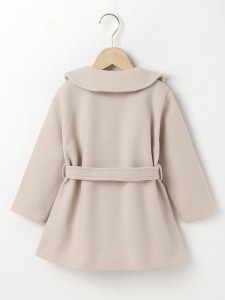 Toddler Girls Statement Collar Belted Overcoat