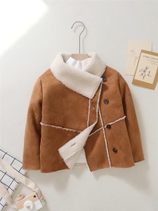 Toddler Boys Borg Collar Teddy Lined Suedette Coat Without Tee