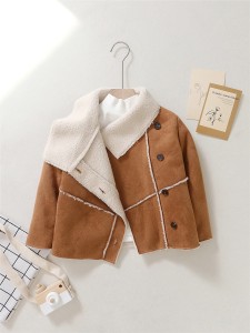 Toddler Boys Borg Collar Teddy Lined Suedette Coat Without Tee