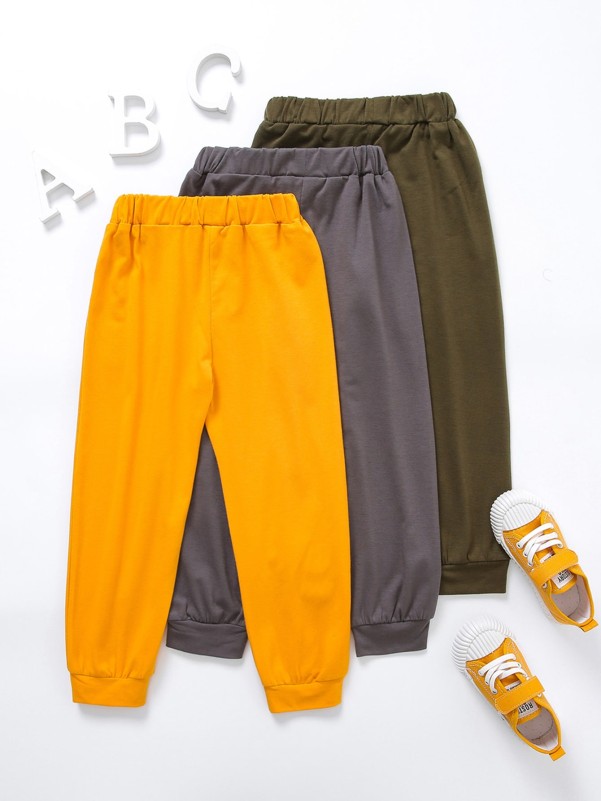 Toddler Boys 3pcs Slogan Patched Detail Sweatpants