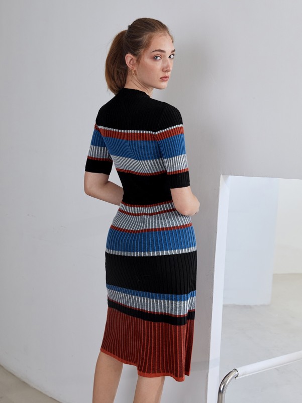 MOTF PREMIUM WOOL-MIX FITTED SWEATER DRESS