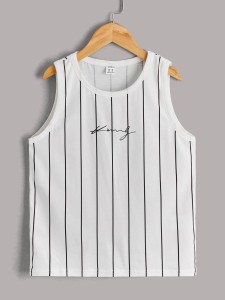 SHEIN Boys Letter & Striped Graphic Tank