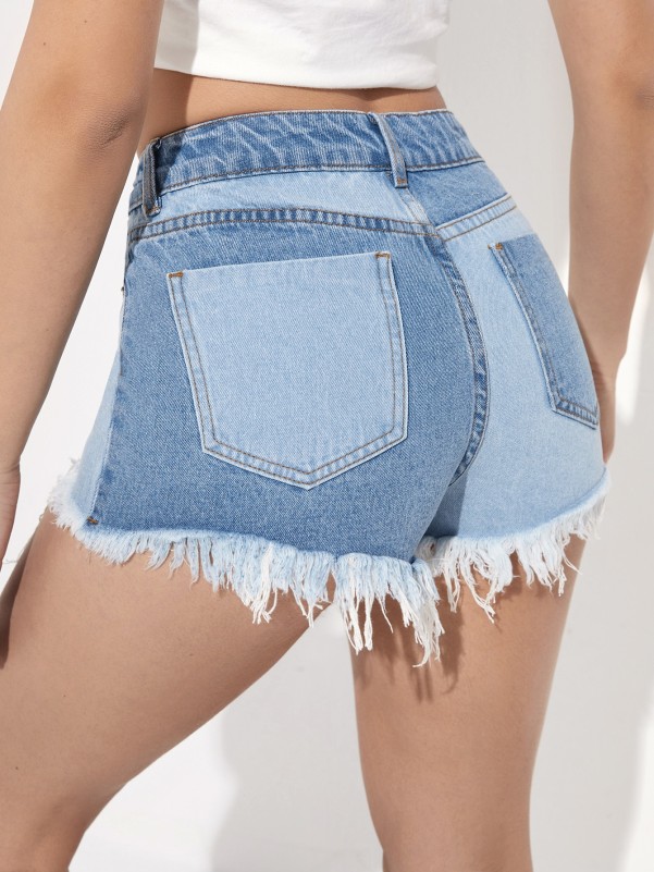 Is That The New Colorblock Raw Hem Denim Shorts ??