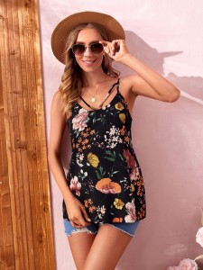 SHEIN Maternity Backless Floral Print Cami Top