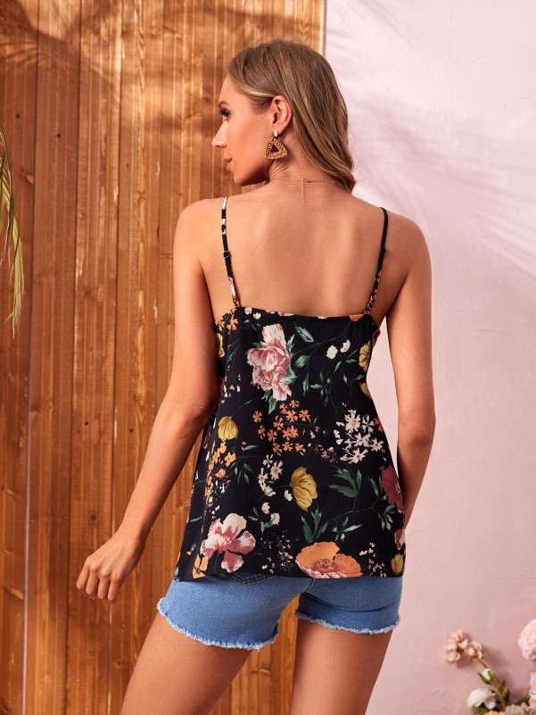 SHEIN Maternity Backless Floral Print Cami Top