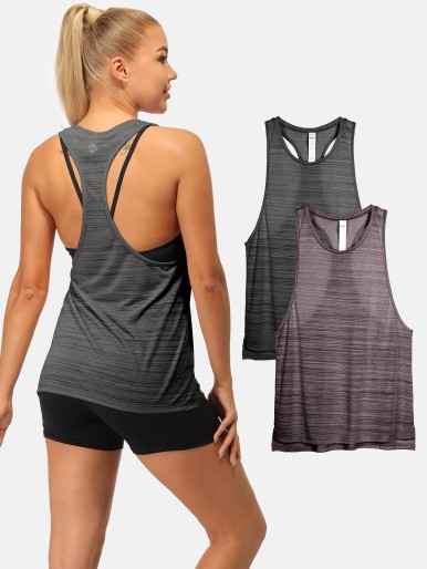 icyzone 3 Pack Racer Back Sports Tank Top