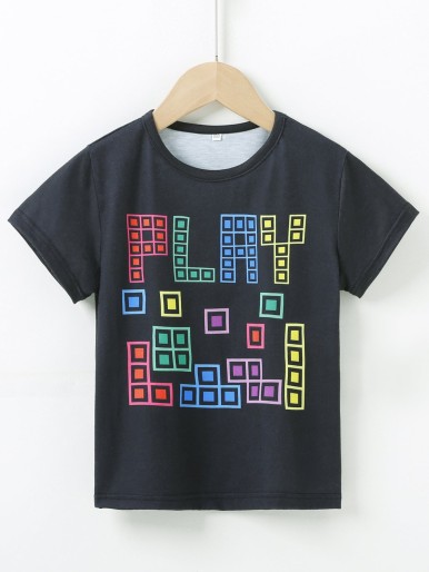 Toddler Boys Geo & Letter Graphic Tee