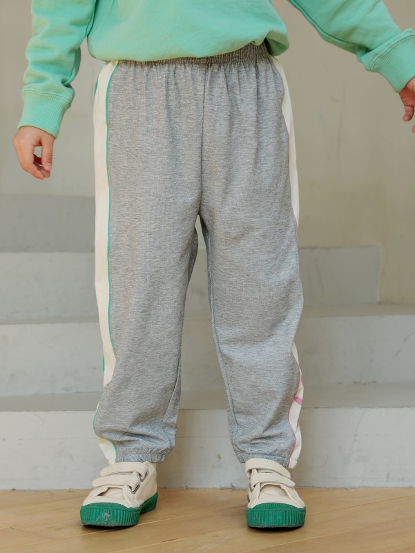 Toddler Boys Contrast Sideseam Letter Graphic Sweatpants