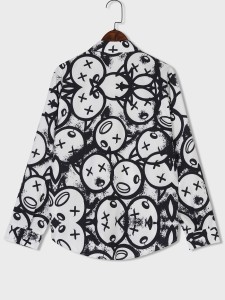 ROMWE Guys Allover Print Shirt