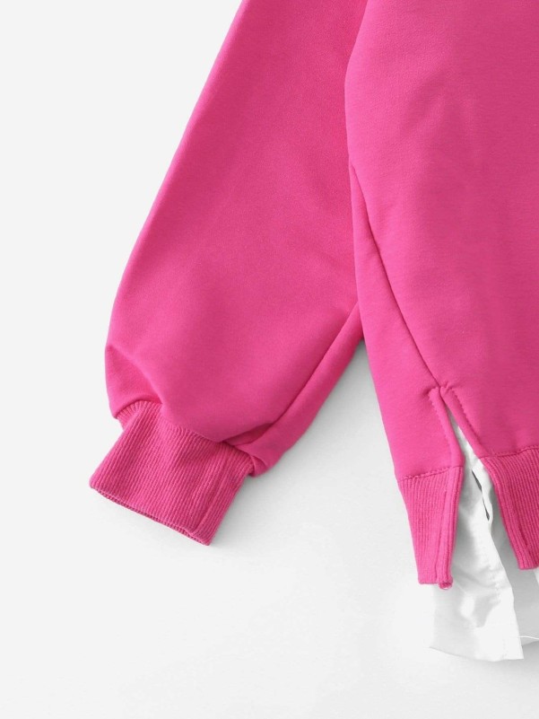 Roze  Casual Vlak Meisjes sweatshirts Koord