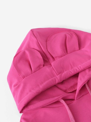 Roze  Casual Vlak Meisjes sweatshirts Koord