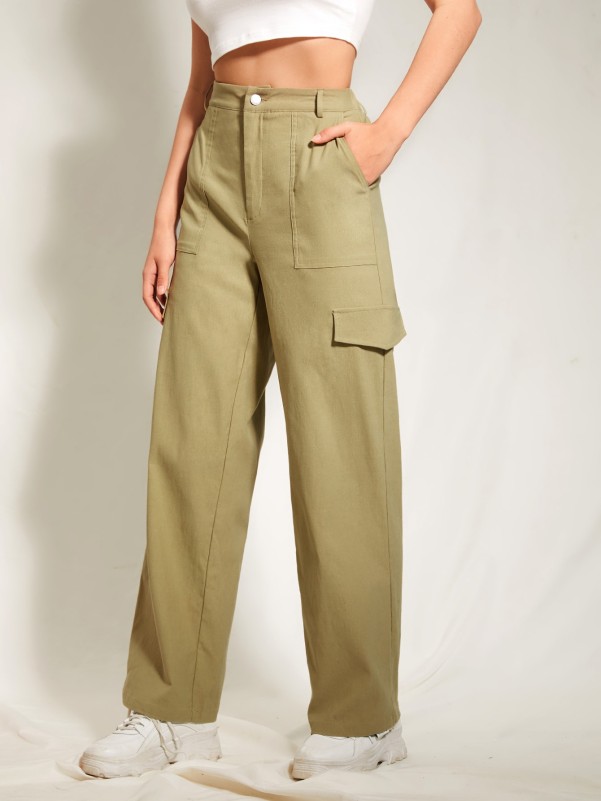 High Waist Straight Leg Pants