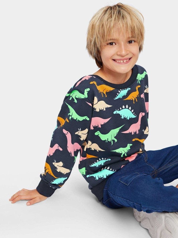 Toddler Boys Dinosaur Print Sweatshirt