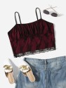 Plus Contrast Lace Cami Top