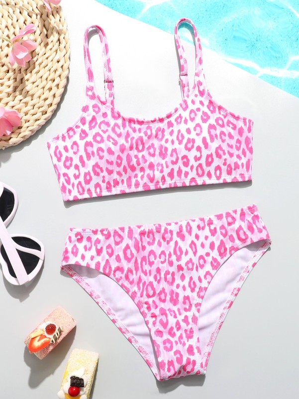 Girls Leopard Bikini Swimsuit