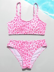 Girls Leopard Bikini Swimsuit