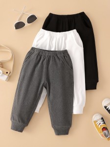 Baby 3pcs Slant Pocket Sweatpants