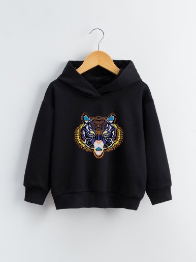 Toddler Boys Tiger Print Hoodie