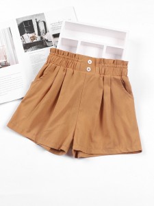 Girls Paperbag Waist Wide Leg Shorts