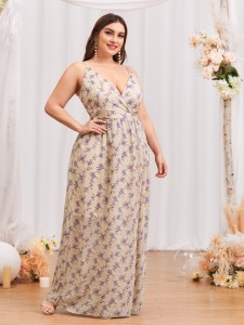 Plus Ditsy Floral Surplice Cami Dress