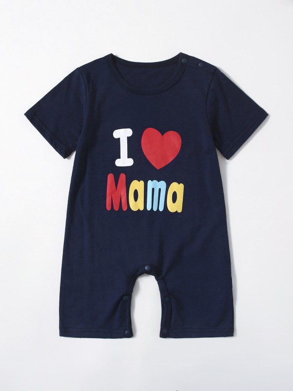 Baby Unisex Heart And Letter Graphic Romper