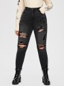 Plus Curvy High Waist Ripped Skinny Jeans