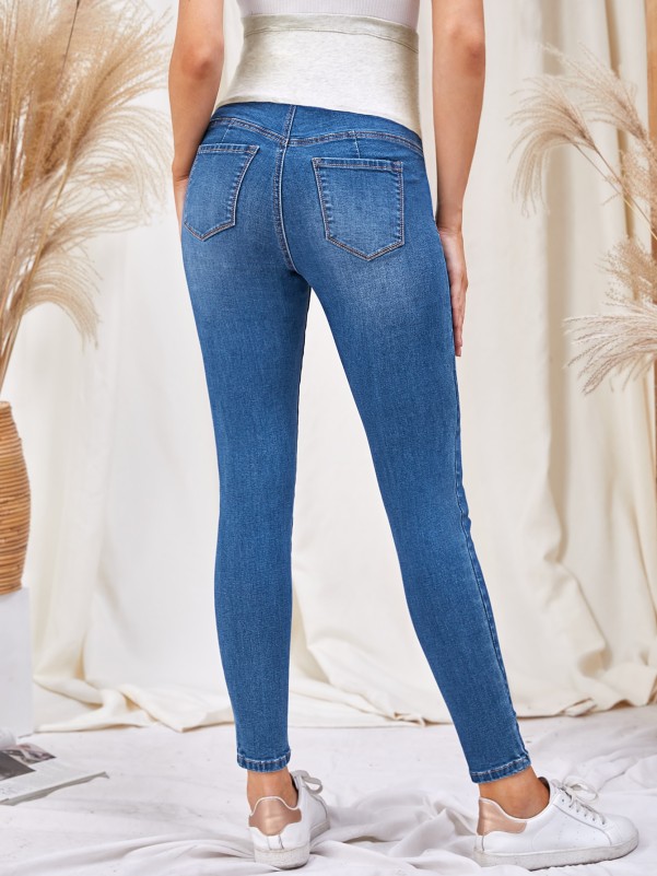 Maternity Wide Waistband Skinny Jeans