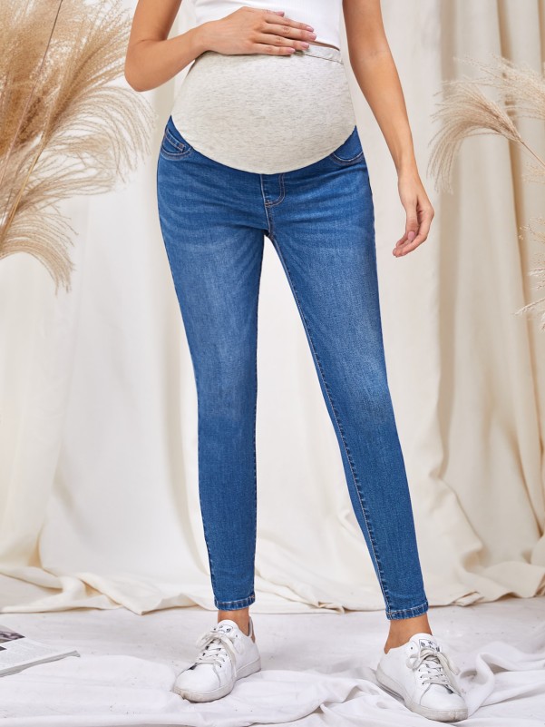 Maternity Wide Waistband Skinny Jeans