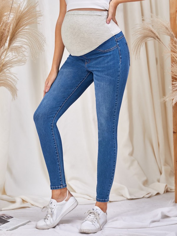 Maternity Wide Waistband Skinny Jeans