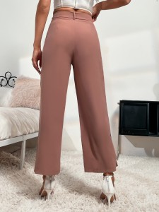 Split Hem Belted Suit Pants