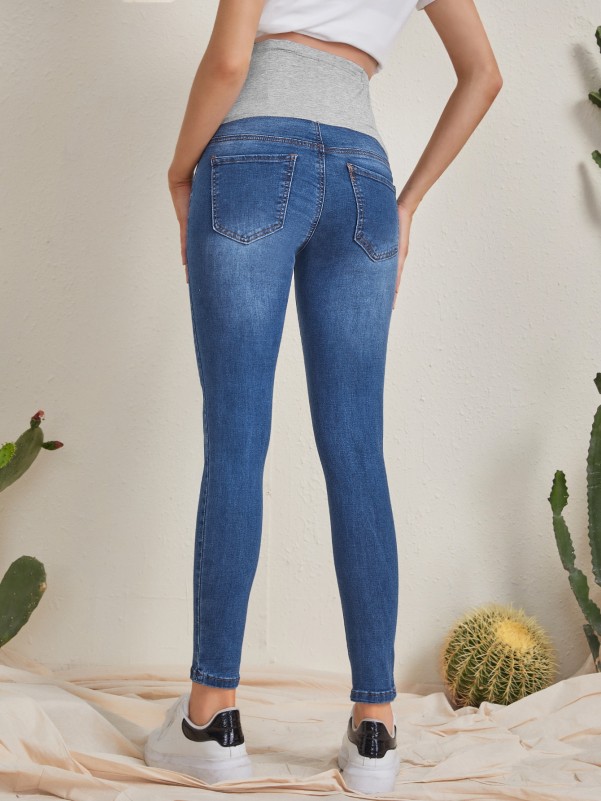 Maternity Wide Waistband Skinny Jeans