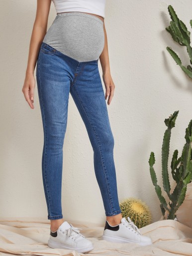 Maternity Wide Waistband Skinny Jeans