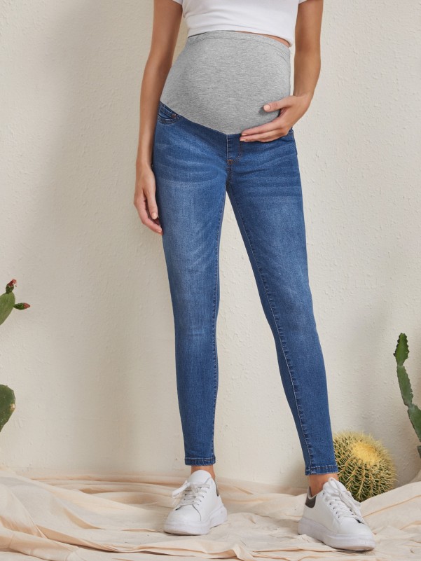 Maternity Wide Waistband Skinny Jeans