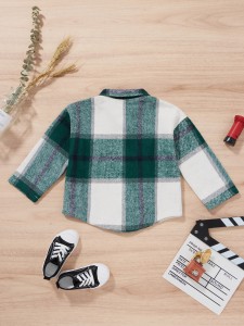 Toddler Boys Plaid Wool-Mix Shacket Without Tee