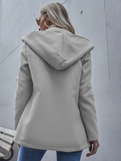 Double Breasted Hooded Overcoat