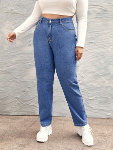 Plus High Waist Mom Jeans