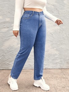 Plus High Waist Mom Jeans