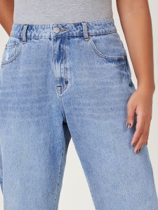 Plus High Waist Mom Cropped Jeans